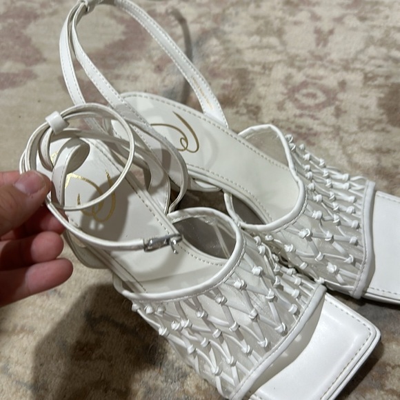Sam Edelman Candice Sandal in Bright White womens heels size 9 - Picture 10 of 10